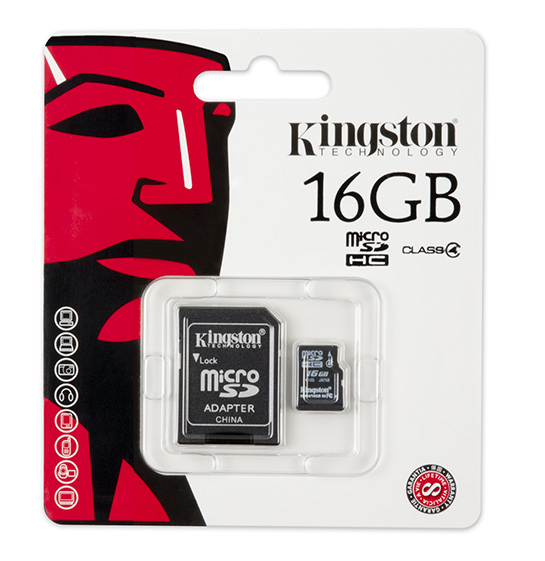 KINGSTON 16GB Micro SDHC CLASS 4 Adaptörlü Hafıza Kartı SDC4/16GB