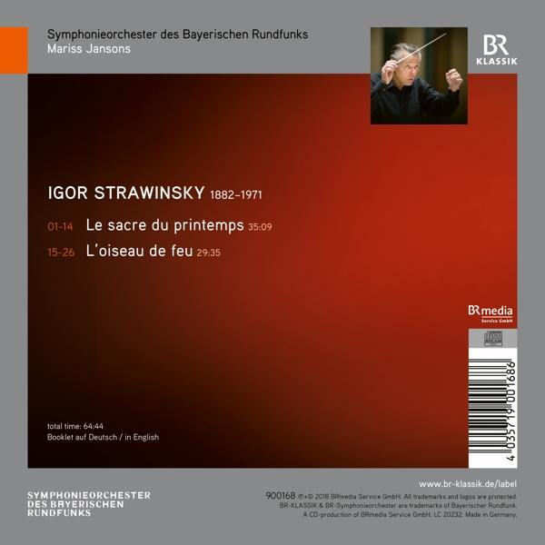 CD-Cover mit Musik von Igor Strawinsky und Foto eines Dirigenten. Text auf Deutsch und Englisch.