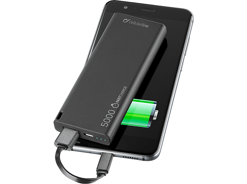 CELLULARLINE Portabel Charger USB Power Slim 5000 mAh Zwart kopen