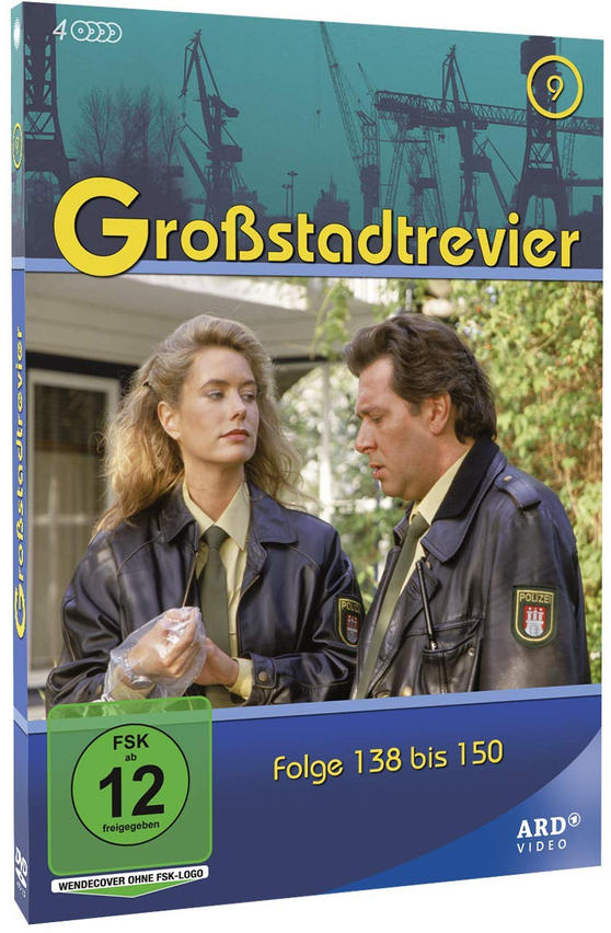 DVD-Hülle von 'Großstadtrevier' mit zwei Schauspielern. Grüner Aufkleber, blauer Umschlag.