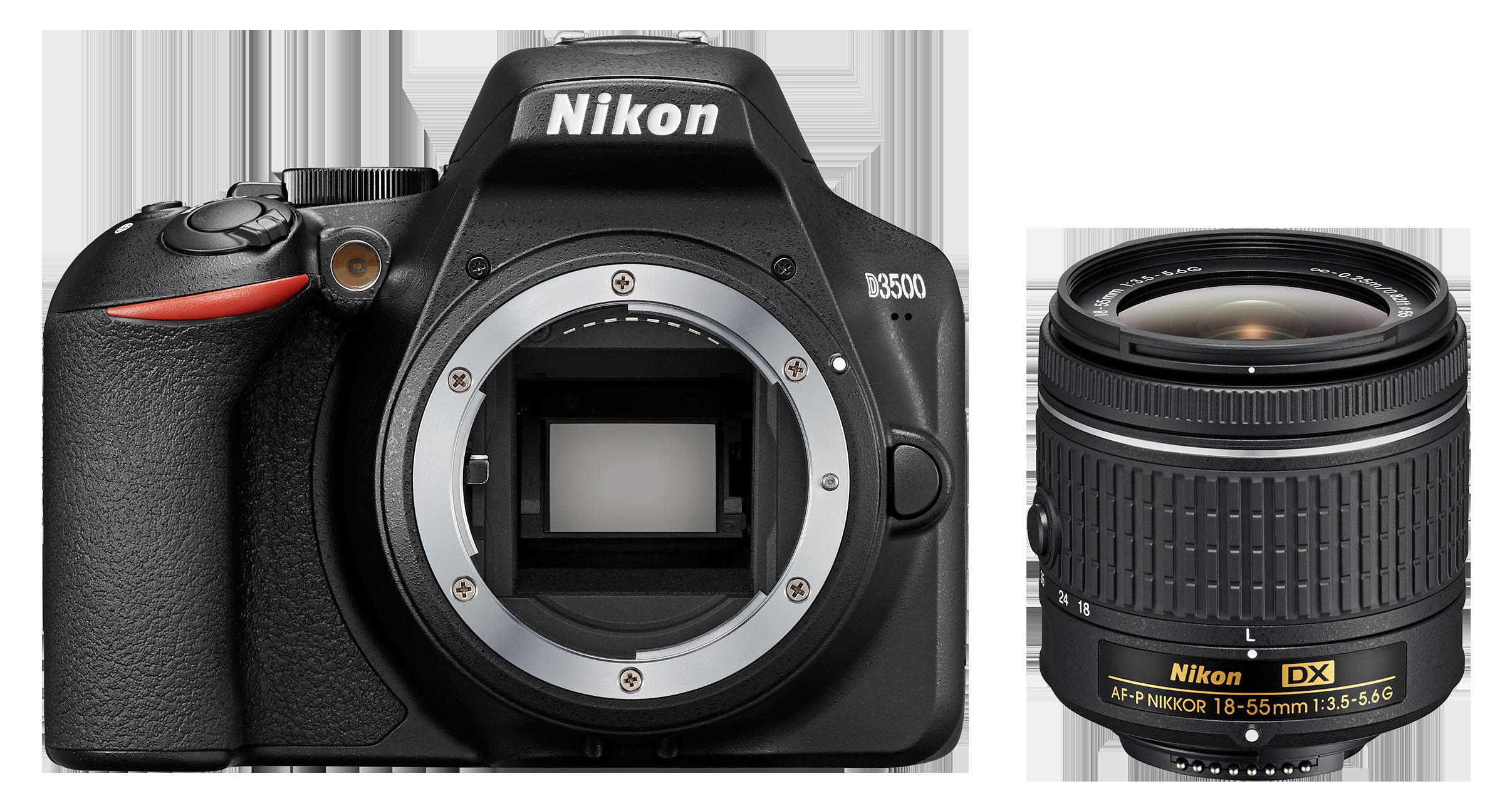 NIKON D3500 Spiegelreflexkamera, 18-55 mm Objektiv, Schwarz