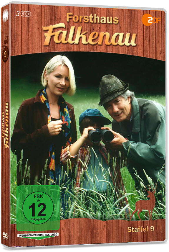 DVD-Cover mit drei Personen, die in den Wald schauen. Ein Mann und eine Frau mit einem Kind, das durch ein Fernglas blickt.