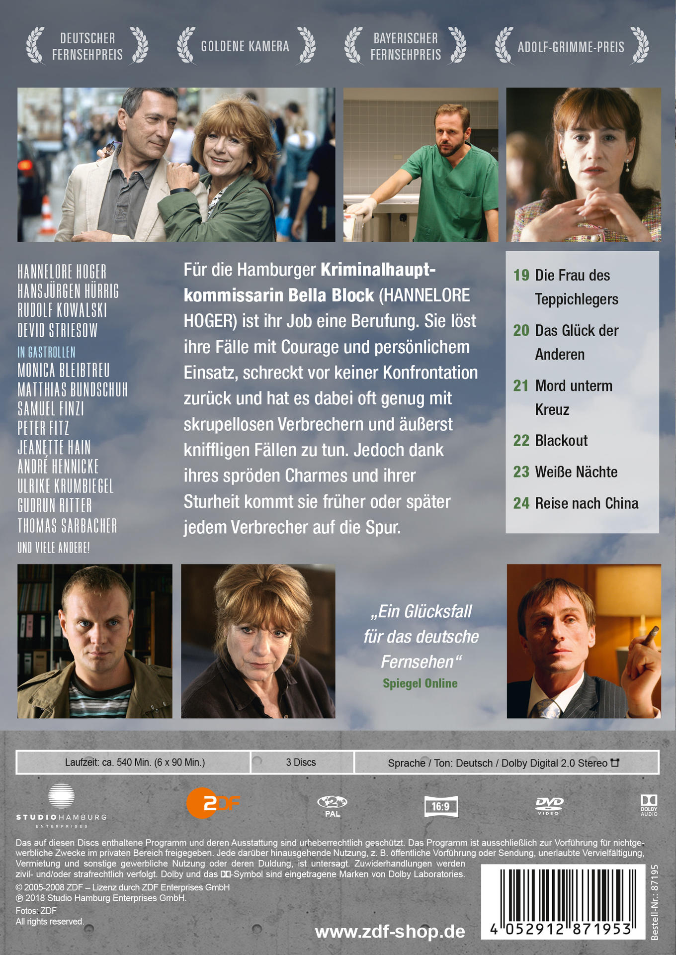 DVD-Cover mit mehreren Fotos, deutschem Text und Logos für Fernsehprogramme.