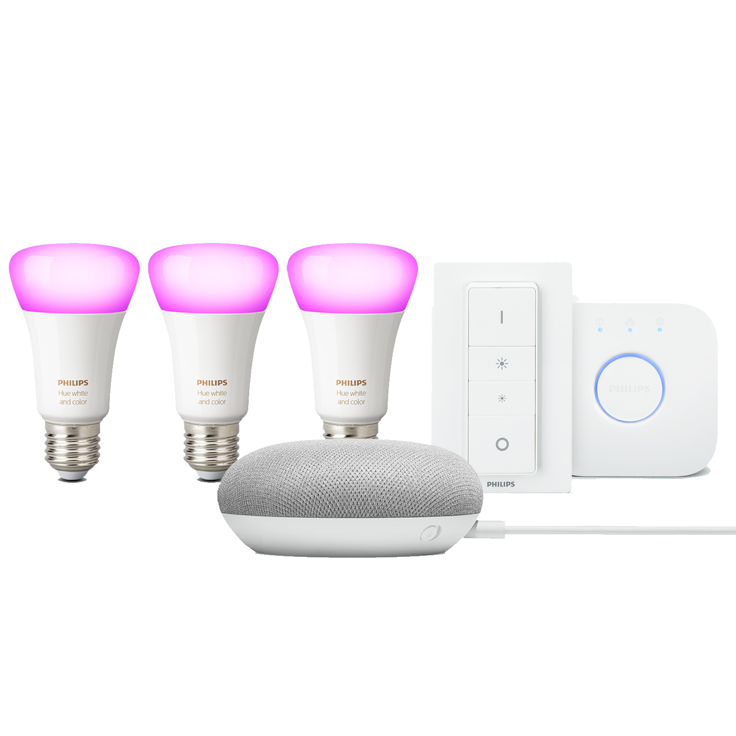 GOOGLE NEST Bundel Google Home Mini + Philips Hue E27 Starterkit