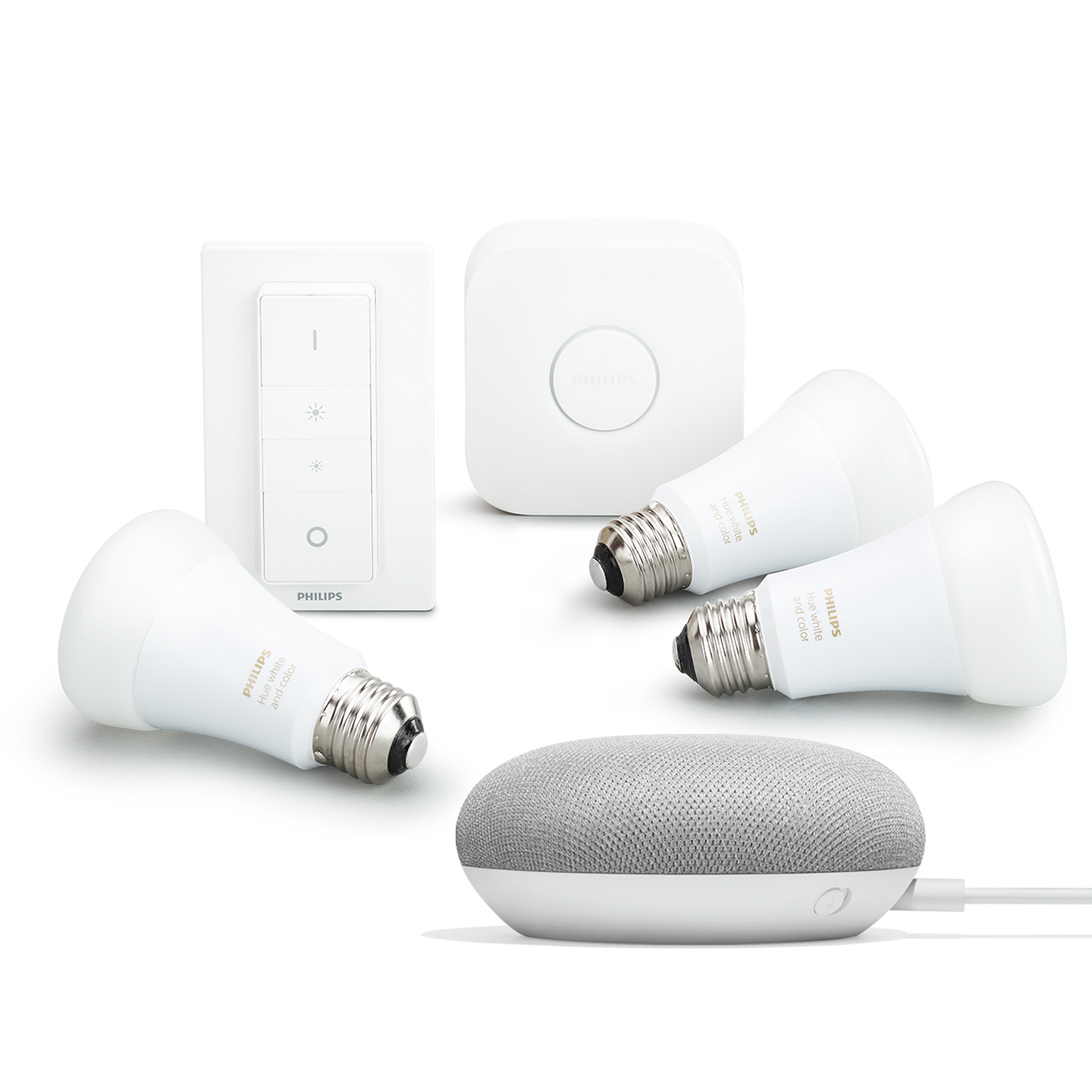 GOOGLE NEST Bundel Google Home Mini + Philips Hue E27 Starterkit