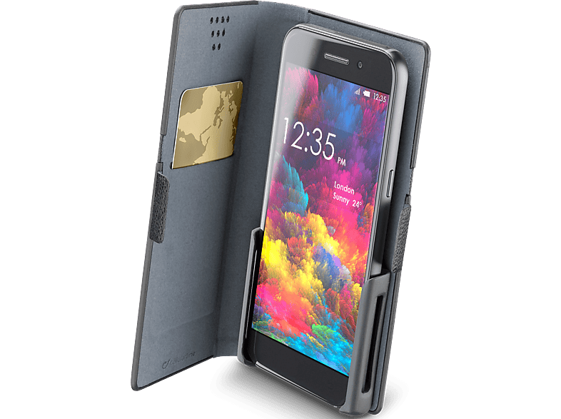 CELLULAR-LINE Book Universeel Slide&Click tot 4.8 inch Zwart | MediaMarkt