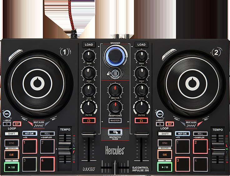 HERCULES Inpulse 200 DJ Controller, Schwarz