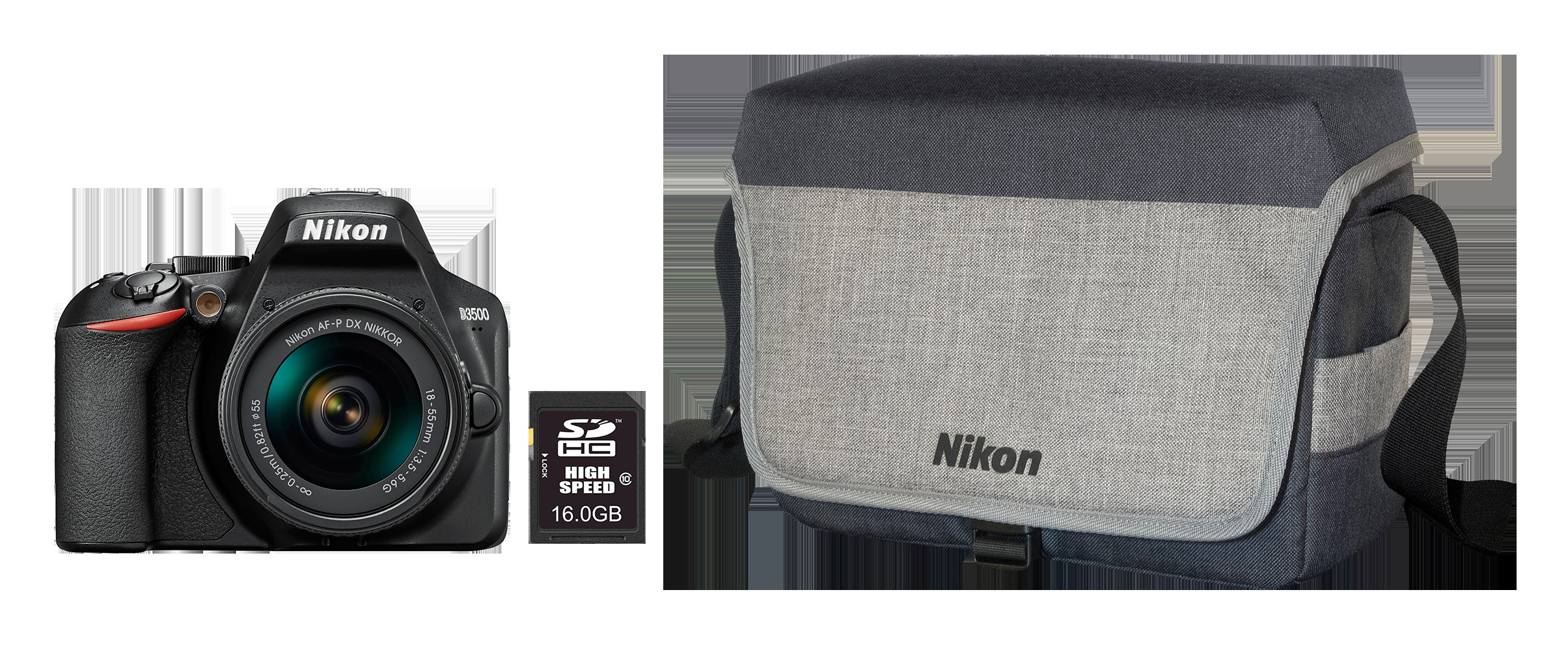 NIKON D3500 Spiegelreflexkamera, 18-55 mm Objektiv, Schwarz