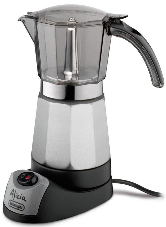 Cafetera Aluminio Delonghi emk9alicia 9 tazas inox expreso manual emkm moka 550 w capacidad autoapagado base giratoria negro y plata emk9 450 goteo independiente totalmente italiana para longhi