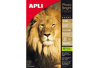 Papel fotográfico - Apli Photo Bright, 10 x 15 cm, 150 hojas, Blanco
