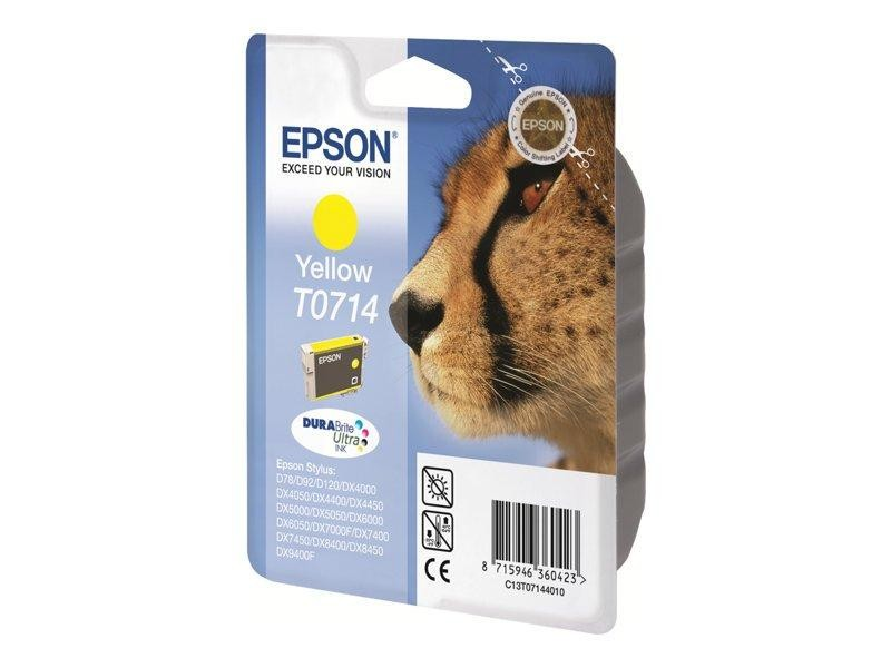 Epson T0714 - Amarillo - original - blíster con alarmas de RF/acústica - cartucho de tinta