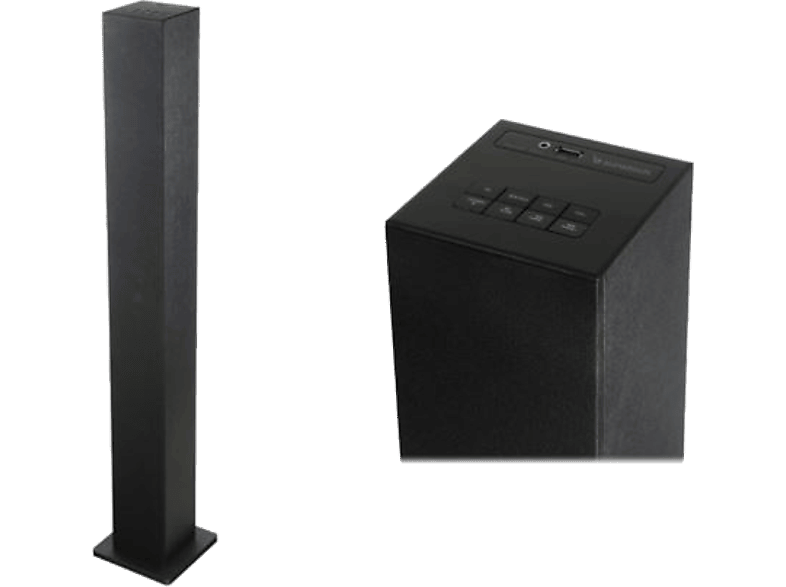 Torre de sonido - Sunstech STBT130, 20W RMS, Bluetooth, FM, USB, Negro