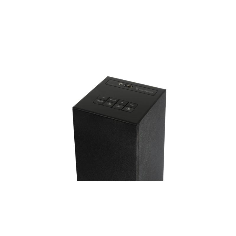 Torre de sonido - Sunstech STBT130, 20W RMS, Bluetooth, FM, USB, Negro