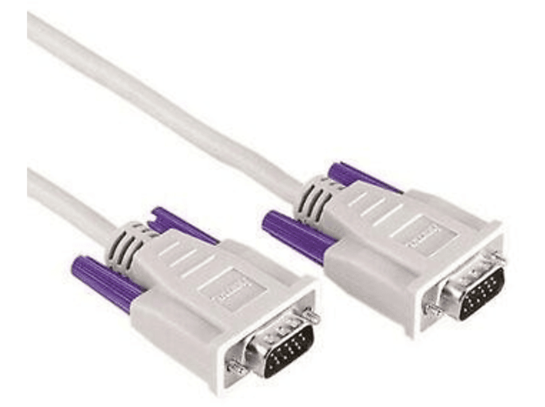 Hama 042087 Cable de vga 15 pines macho color gris longitud 3 metros pcordenador un monitorproyector televisor apantallado interno monitor15pin