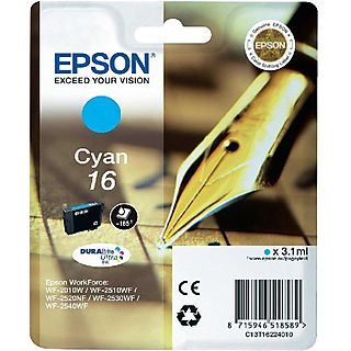 Cartucho de tinta - Epson 16 - Cián - para WorkForce WF-2010, WF-2510, WF-2520, WF-2530, WF-2540,