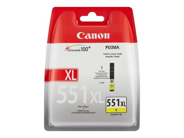 Canon CLI-551Y XL - Depósito de tinta - Alto rendimiento - 1 x amarillo - ampolla con seguridad -