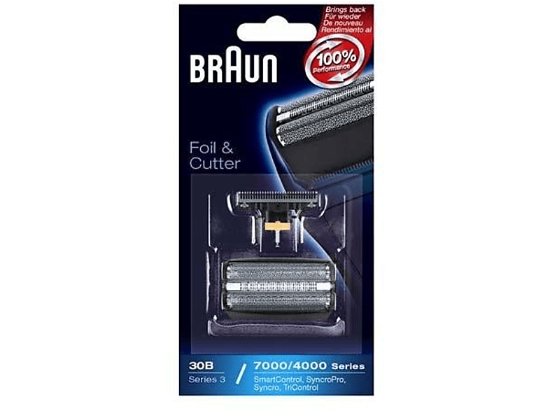 Recambio para afeitadora - Braun 30B (7000/4000 Series) Cabezal con lámina y bloque cortante