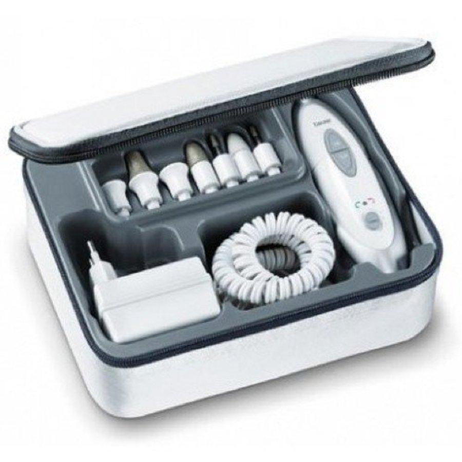 Set de manicura y pedicura - Beurer MP-41 7 accesorios incluidos, 2 velocidades, Luz LED brillante