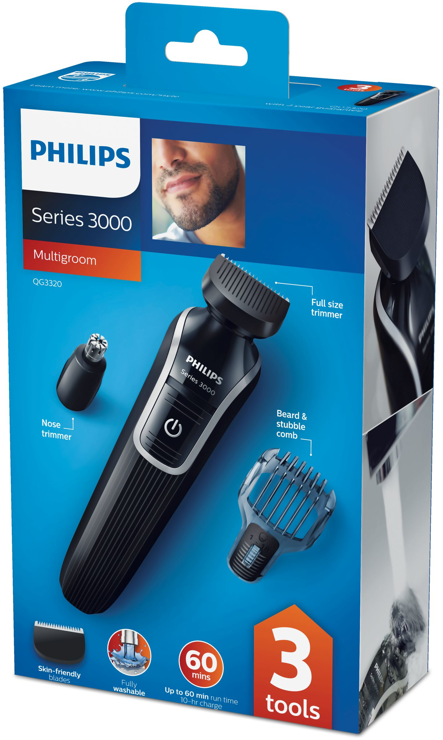 PHILIPS 3000 Serisi Multigroom QG3320/15 Erkek Bakım Kiti 3ü Bir Arada