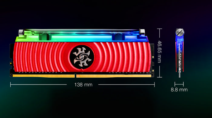 ADATA XPG 8GBX1 3200MHZ SİNGLE DDR4 RGB RED D80 SPECTIRIX Gaming PC RAM Sıvı Soğutmalı