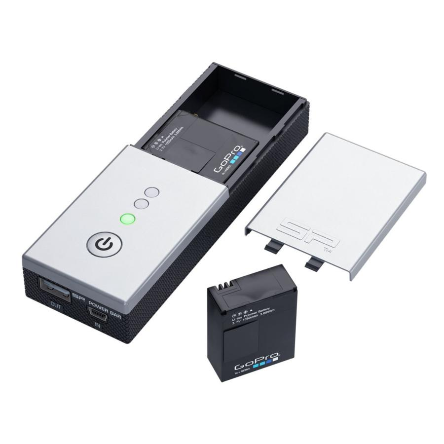 Accesorio cámara deportiva - POV Case POWERBAR DUO, Indicador LED, USB, Negro y Plata