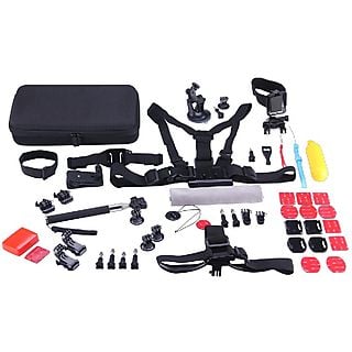 REACONDICIONADO B: Kit accesorios cámara deportiva - SK8 Cam PACKSK02, 53 accesorios, Trípode, Soportes, Arnés,