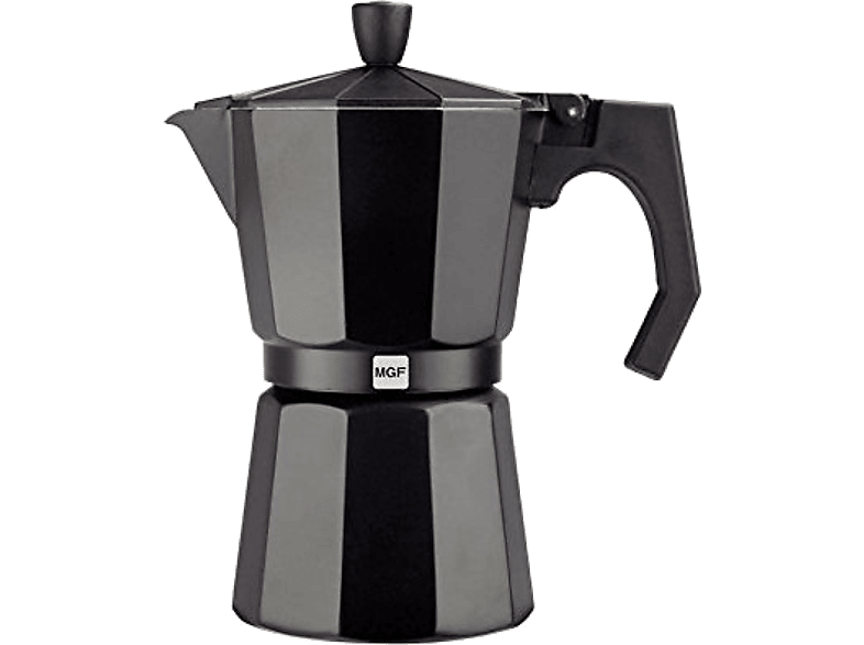 Cafetera Tradicional Magefesa kenia noir 3 tazas aluminio negro modelo fabricada en esmaltado de color compatible con cocinas gas vitroceramica y apta para –