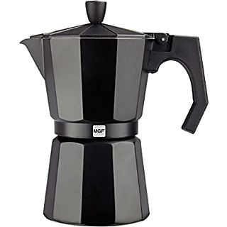 Cafetera tradicional - Magefesa Kenia Noir, 3 tazas, Aluminio negro