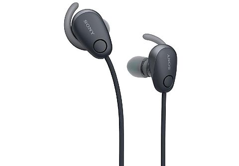 Auriculares deportivos - Sony WI-SP600N, Bluetooth, Noise Cancelling, IPX4, Micrófono, Negro