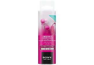 Auriculares de botón - Sony MDR-EX15APPI, Con micrófono, Botón, Tapones de Silicona, Iman de Neodimio, Rosa