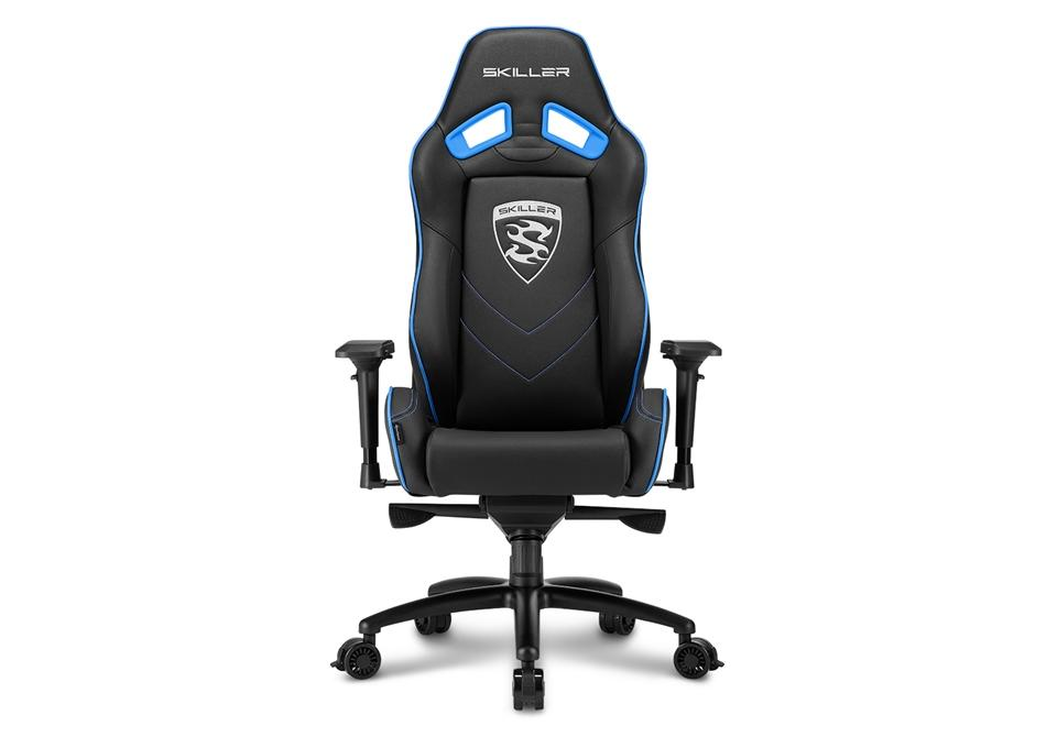 Silla gaming - Sharkoon Skiller SGS3, Ergonómica, Azul y negro