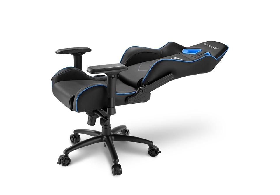 Silla gaming - Sharkoon Skiller SGS3, Ergonómica, Azul y negro