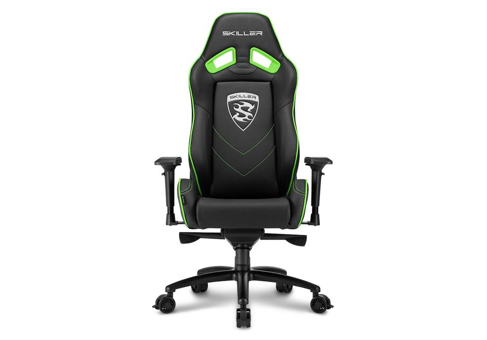 Silla gaming - Sharkoon Skiller SGS3, Verde y negro