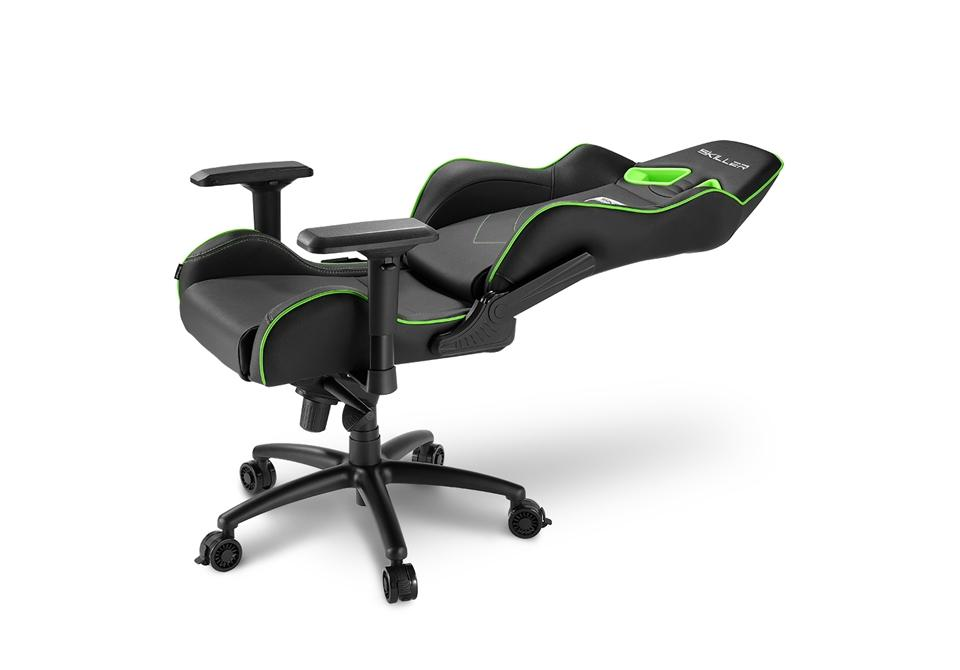 Silla gaming - Sharkoon Skiller SGS3, Verde y negro
