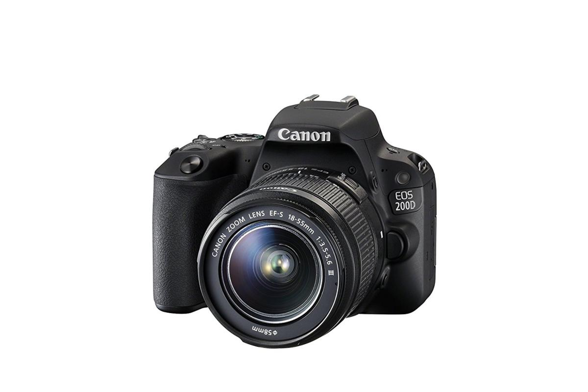 Cámara réflex - Canon EOS 200D, Sensor CMOS, 24.2 MP, Full HD, 9 puntos AF, 5 fps, Wi-Fi +