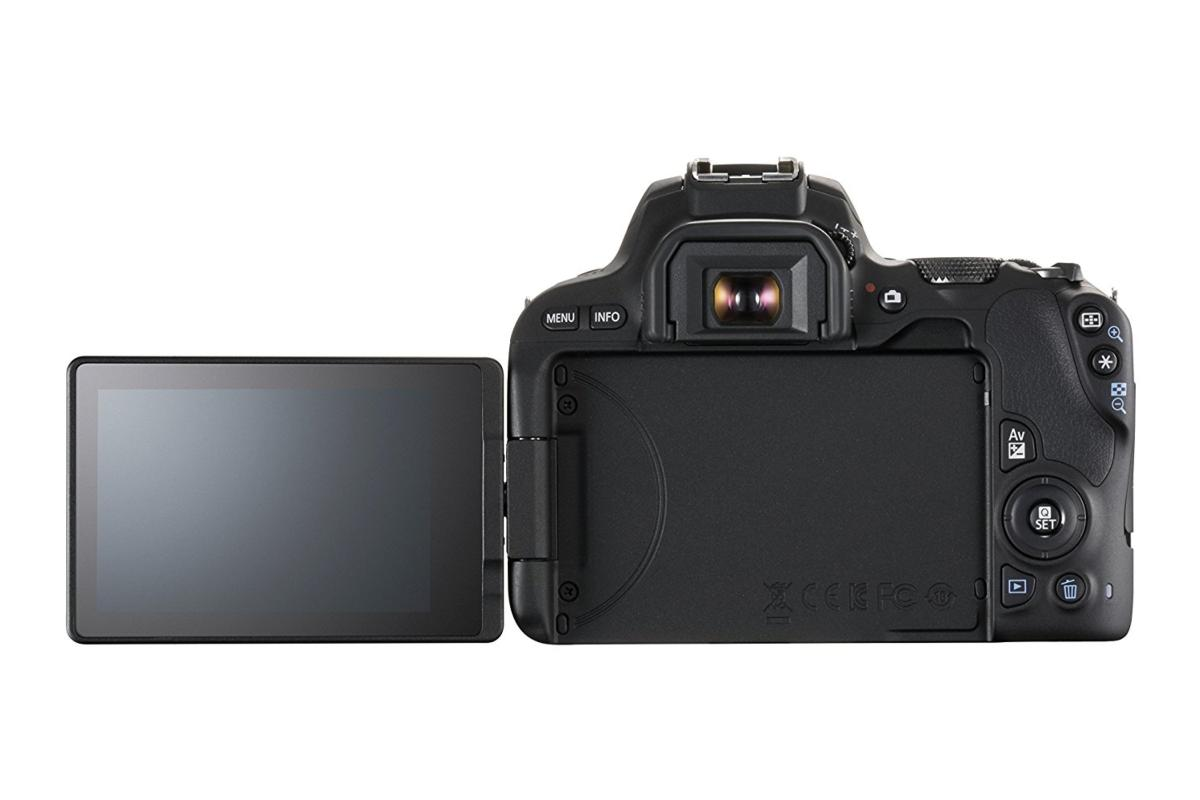 Cámara réflex - Canon EOS 200D, Sensor CMOS, 24.2 MP, Full HD, 9 puntos AF, 5 fps, Wi-Fi +