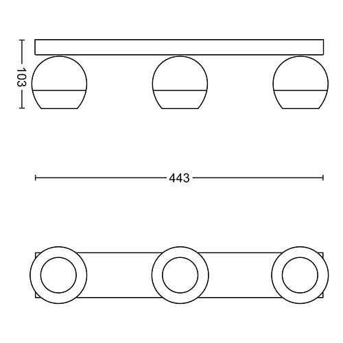 Foco - Philips Hue Buckram, Triple, Inteligente, LED blanco, Con mando, Luz blanca de cálida a fría