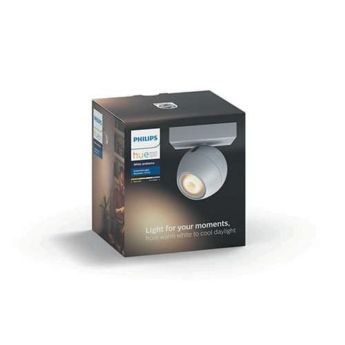 Foco - Philips Hue Buckram Inteligente, LED blanco, Luz blanca de cálida a fría, Domótica