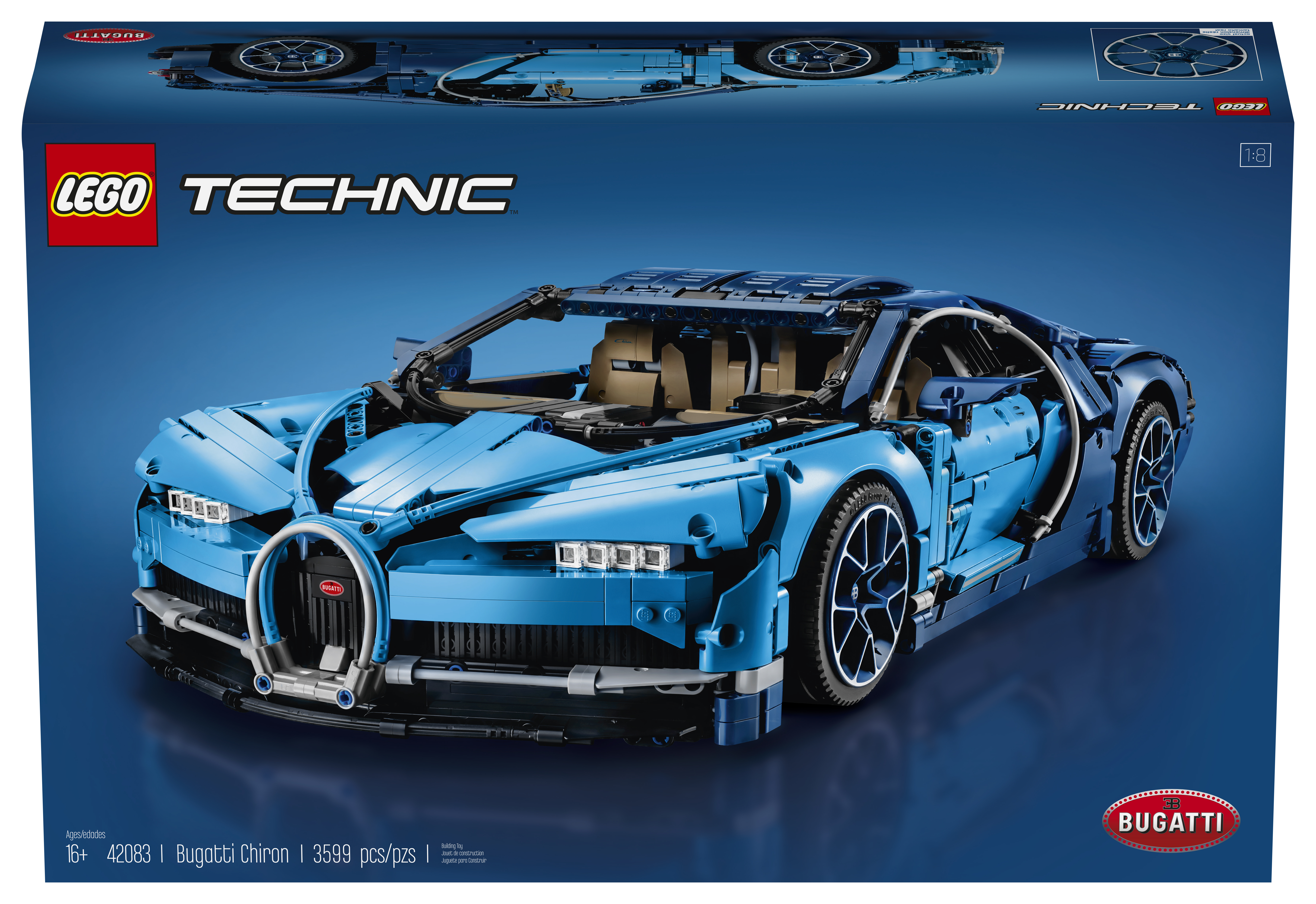 LEGO 42083 Bugatti Chiron Bausatz, Mehrfarbig