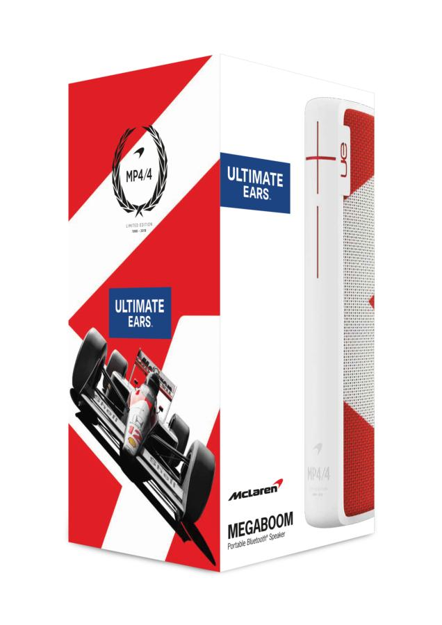 Altavoz inalámbrico - UE Megaboom McLaren MP4-4, Bluetooth, Sonido 360º, Impermeable, Rojo y Blanco
