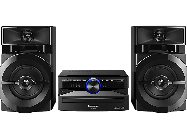 Minicadena Panasonic Scux100 300 w 2 canales bluetooth usb dj jukebox microcadena scux100ek home audio system acabado mate estereo max de 13 cm subwoofers color negro cadena 300w scux100e