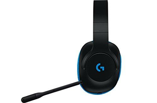 Auriculares gaming - Logitech G233, Diadema, Con Cable, Micrófono, Negro y azul