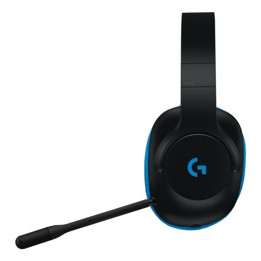 Auriculares gaming - Logitech G233, Diadema, Con Cable, Micrófono, Negro y azul