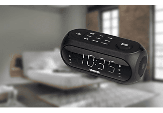 Radio despertador - Daewoo DCR-460, FM, Bluetooth, Pantalla LED, Alarma Dual, USB, Negro