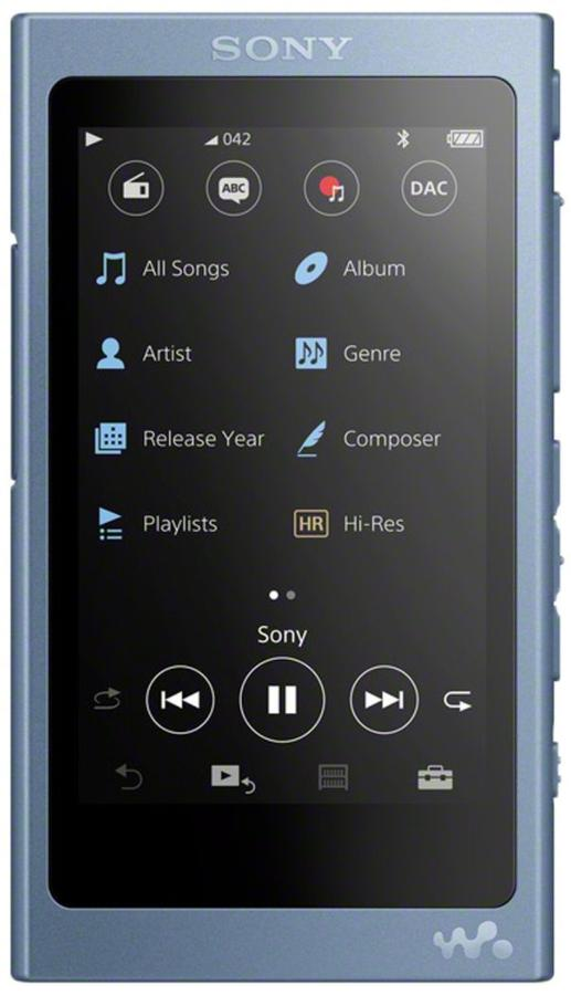 Reproductor MP4 - Sony Walkman NW-A45, 16 GB, Hi-Res, DSD, Bluetooth, Azul lunar