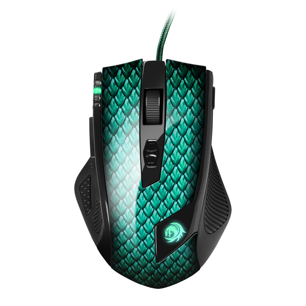 Ratón gaming - Sharkoon Drakonia, 5000 DPI, Óptico, 11 botones, 5 perfiles, Negro