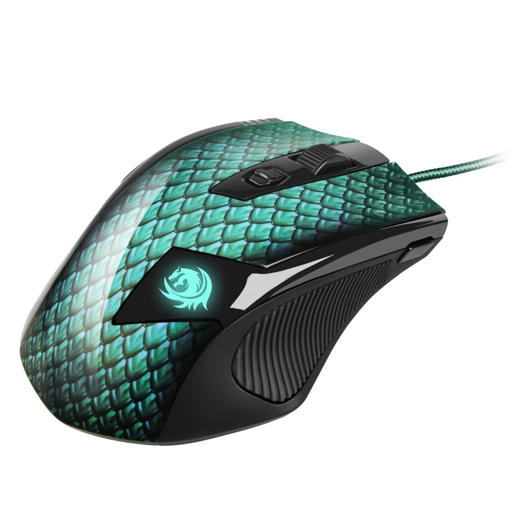 Ratón gaming - Sharkoon Drakonia, 5000 DPI, Óptico, 11 botones, 5 perfiles, Negro