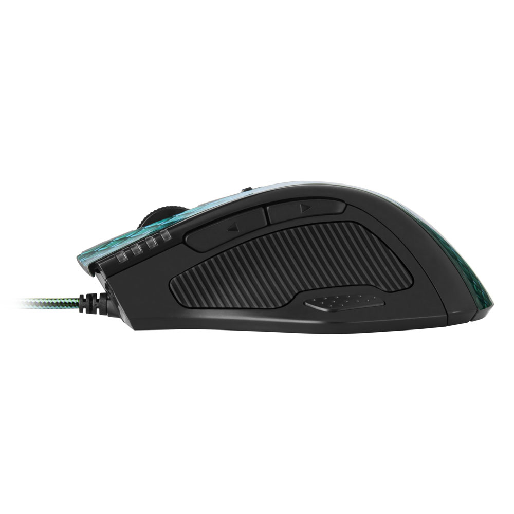 Ratón gaming - Sharkoon Drakonia, 5000 DPI, Óptico, 11 botones, 5 perfiles, Negro