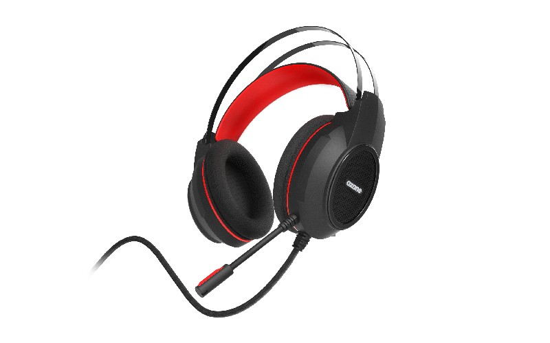 Auriculares gaming - Ozone Ekho H30, Binaural Diadema, Micrófono, Negro y rojo