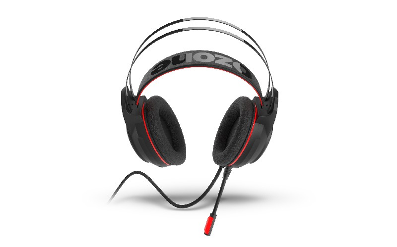 Auriculares gaming - Ozone Ekho H30, Binaural Diadema, Micrófono, Negro y rojo